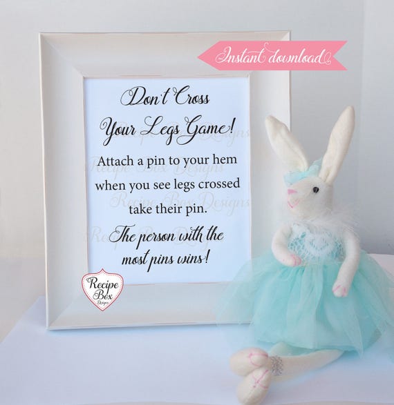 Baby Shower Games, Don't Cross Your Legs Game Clothe Pin Game, Baby Shower Ideas, Printable Signs, Printable Baby Shower Signs 8x10