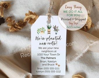 New Neighbor Gift Tags: Personalized Welcome to the Neighborhood (2x3.5 inches)