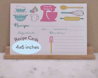 Pink Mixer Recipe Cards: Vintage Pyrex Style (4x6)