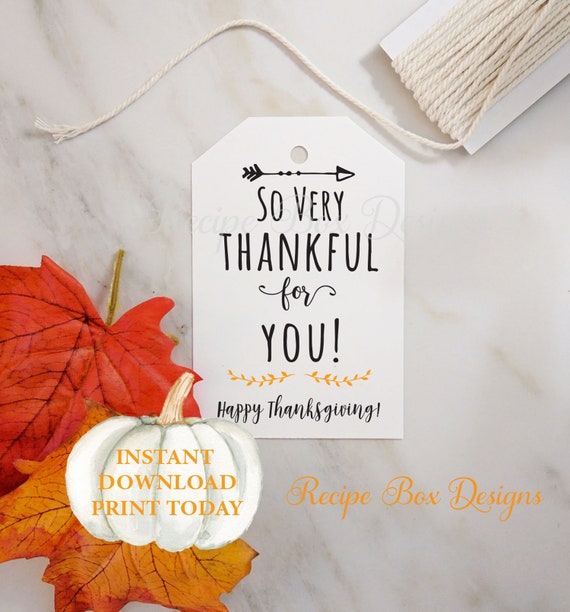 Thanksgiving Gift tag Printable Friendsgiving Favor Tags Printable, So very Thankful for you, Printable, Instant Download, Digital, 2x3.5