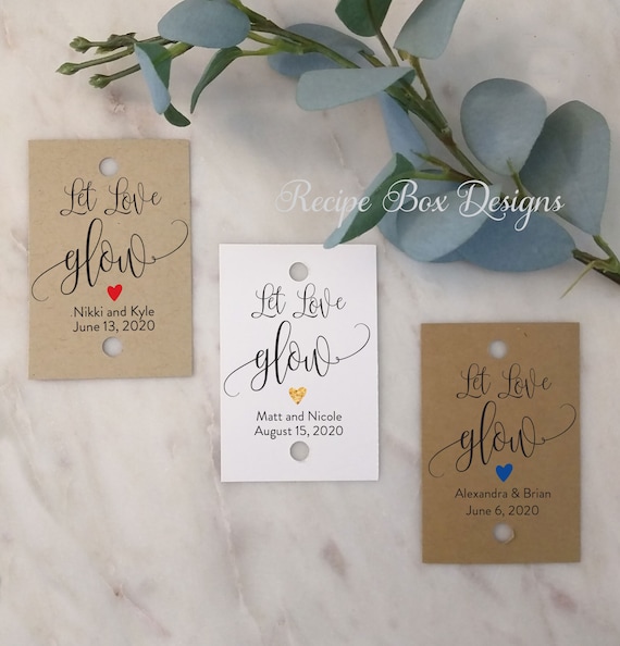Mint Green Watercolour Lights Let Love Glow Glowstick Personalised Wedding Sign