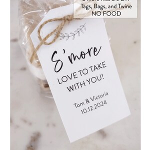 S&#39;mores Party Favor Kits, Smore Love to take with you, Rustic Wedding Favors DIY Kits; Bags, Tags, Twine, Smore kits have No Food