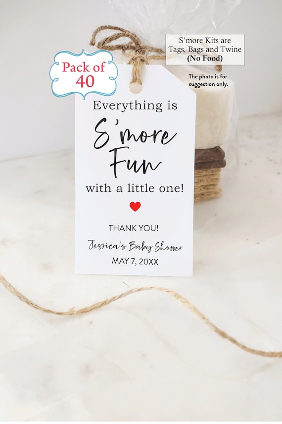 Everything is Smore Fun, Baby Shower Smores, Gender Shower, Modern Smores, Baby Neutral Couples Baby Shower Pack of 40