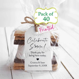 Smore Kits | Pack of 40 Tags or DIY Kits | NO Food Comes with Kits | Celebrate Smore Love | Tags or Kits Option | Rustic Wedding Favor tags