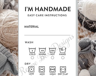 Care Tags Labels, Care Instruction Tags Labels, Care Tags, Care Tag Icons Printed and Shipped