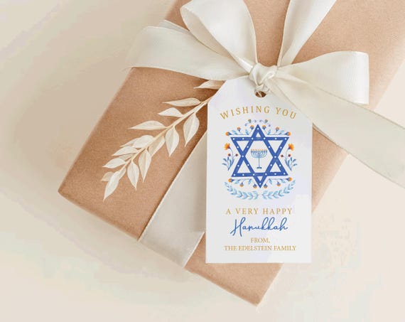 Star of David Hanukkah Gift Tag, Hanukkah Hang Tags, Hanukkah Gift Tags, Hanukkah Holiday, Favor Tags for Hanukkah