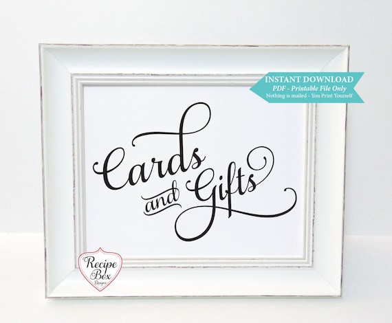 Printable Sign Cards and Gifts Sign, Wedding Printable Sign, Card Table Sign, Wedding Sign Printable, Printable, Instant Download 8x10