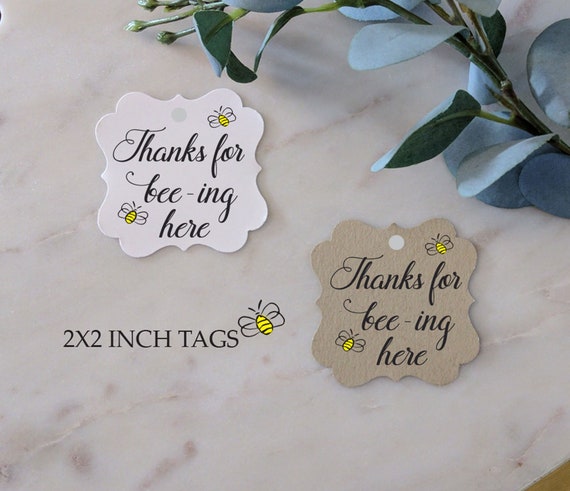 Printed Favor Tags for Honey Favors, Honey jar favors tags, Thanks for beeing here, Bridal Shower, Baby Shower Favor, Birthday Party Favor