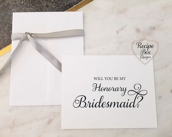 Honorary Bridesmaid Proposal Card: Wedding Bridal Party Invitation; Will you be