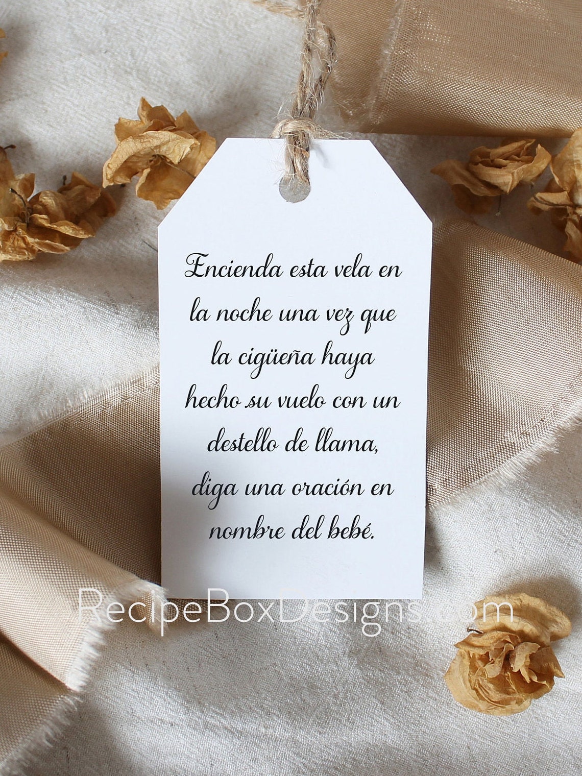 Spanish Baby Shower Tags Spanish Favor Tags Candle Favors - Etsy