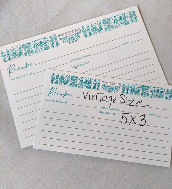 Vintage Pyrex Butterprint Recipe Card, 4x6 Recipe Cards, Housewarming Gift, Bridal Shower Gift, Mothers Day Gift, Amish Style