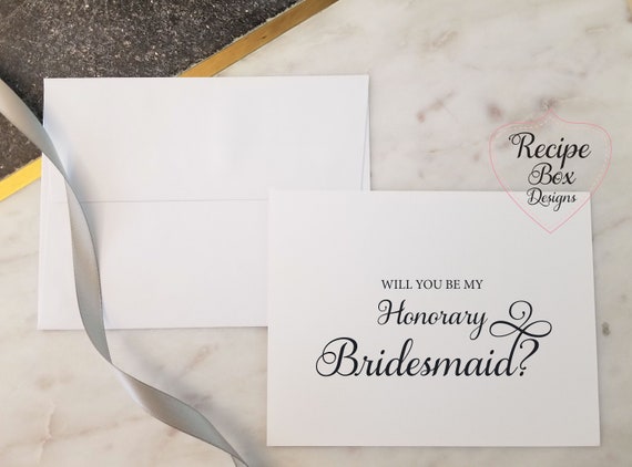 Will you be my Honorary Bridesmaid Card Bridesmaid Proposal Asking Bridesmaid Printed Wedding Card Bridal Party Card