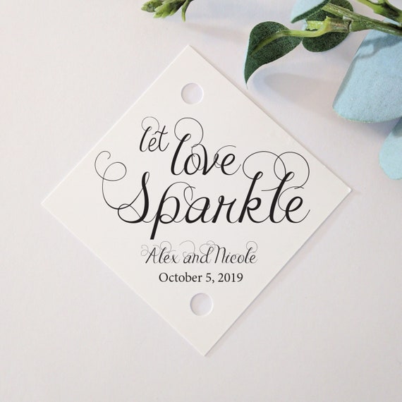 Let Love Sparkle, Wedding Sparkler Tags, Sparkler Send Off Tags, Sparkler Tags, Wedding Favors Let Love Sparkle, Wedding Favor Tags