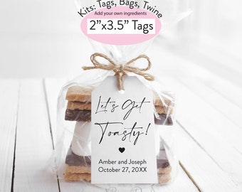 Let's Get Toasty Smore Party Favors Include Bags, Tags, Twine, Favors have no No Food- Lets Get Toasty Custom Tags bags and twine