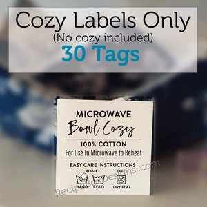 Printed Care Tag for Bowl Cozy, Care Card Tag and Labels for Handmade ...