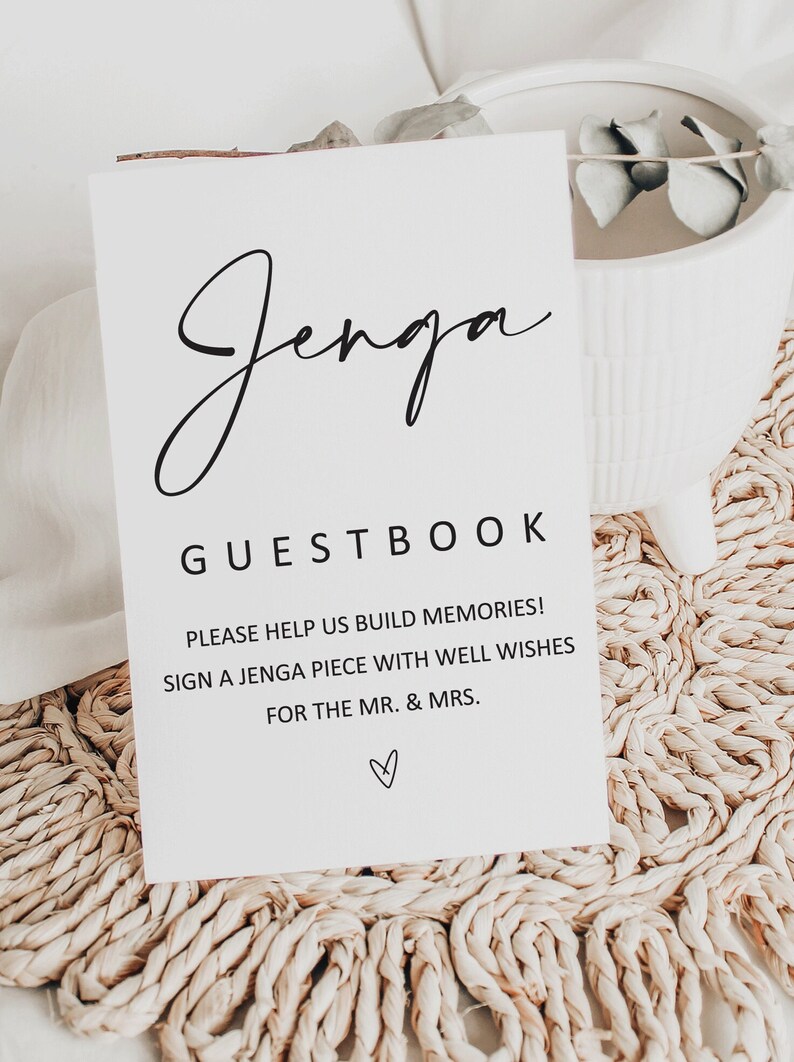 Jenga Guest Book Sign Sign Our Jenga Wedding Guest Book Etsy