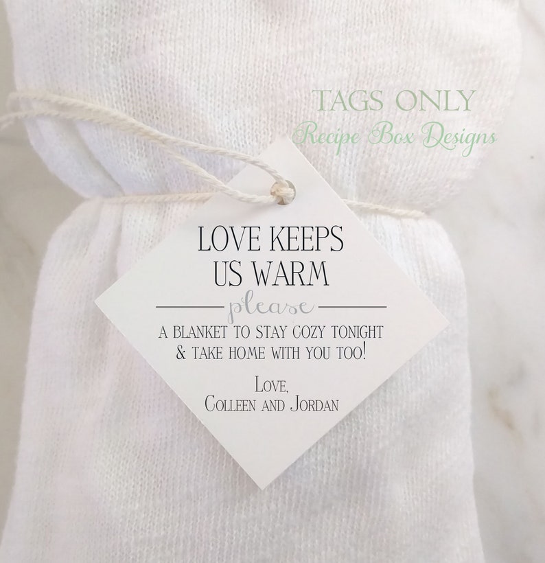 Blanket Shawl Favor Tags Winter Wedding Favor Love Keeps Us Etsy