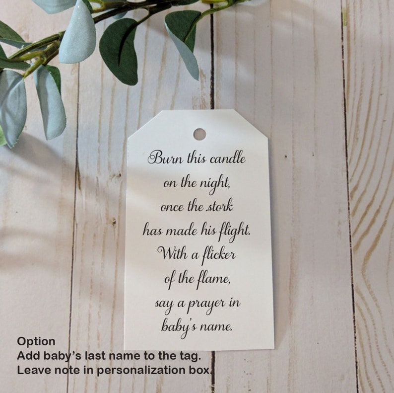 Printed Baby Shower Tags Baby Shower Candle Favors Burn This Etsy