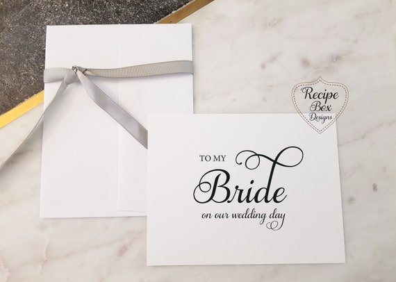 To My Groom on our wedding day To My Bride on our wedding day, Wedding Day Card, Card to Bride, Card To Groom, Card Bride  2 Cards