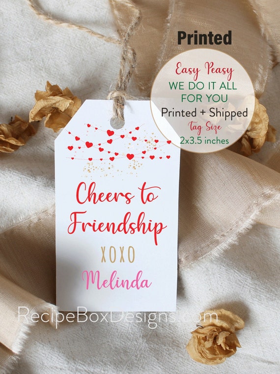 Valentines Day Favor Tags, Galentines Day Favor Tags, Cheers to Friendship, galentines favor, Valentines Day Favor Tags Cheers to Friendship