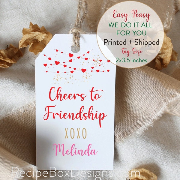 Valentines Day Favor Tags, Galentines Day Favor Tags, Cheers to Friendship, galentines favor, Valentines Day Favor Tags Cheers to Friendship