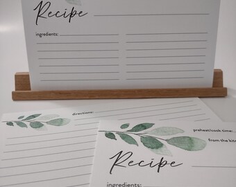 Recipe Cards for Recipe Box, 6x4 printed cards, Double-sided thick card stock for weddings, bridal 6x4,Hostess Gift, Housewarming