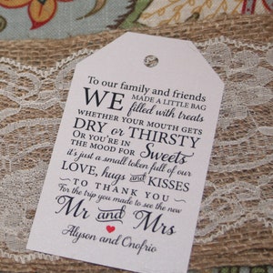Personalized Wedding Welcome Bag Tags: Family & Friends Gift, Welcome Out Of Town Guests Tag image 2