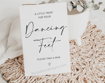 Dancing Feet Wedding Sign: Modern Minimalist Printable (Digital Download)