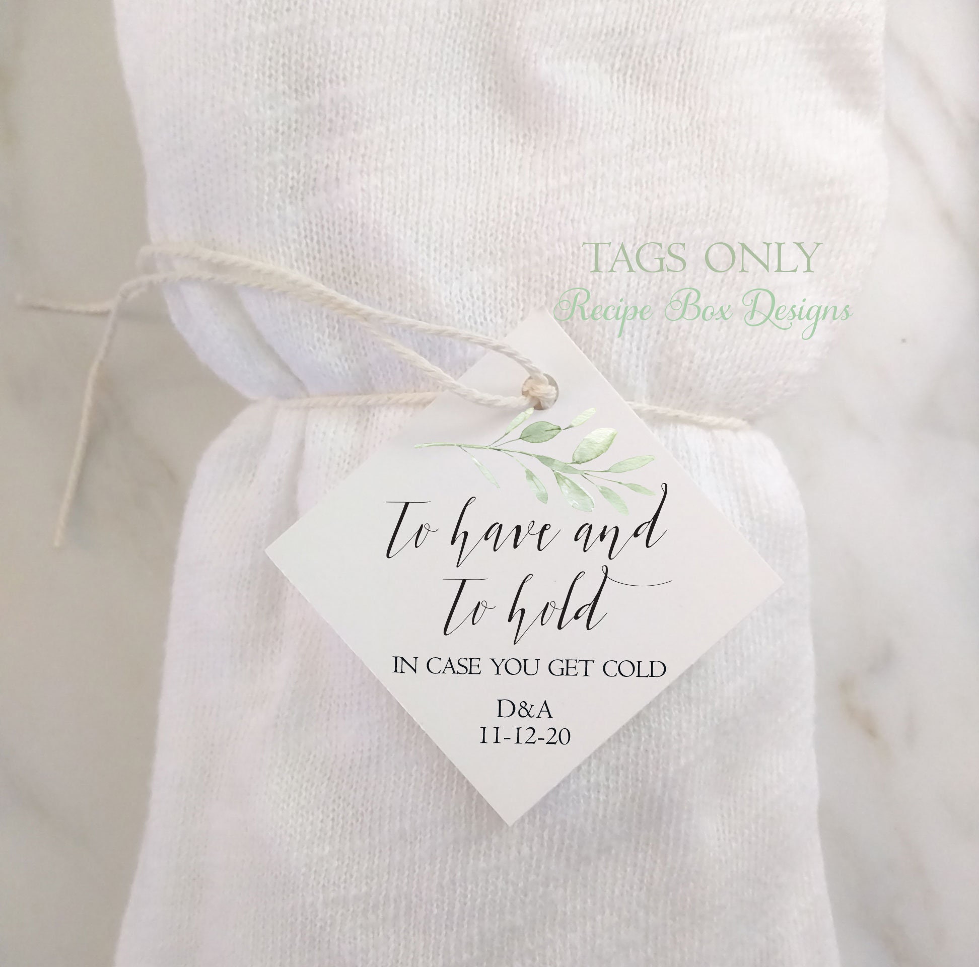 Wedding Favour Scarf To Have And To Hold In Case You Get Cold Pashmina Tags