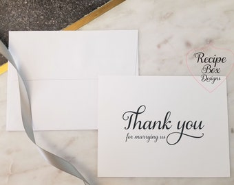 Thank You For Marrying Us Card: Wedding Officiant Gift
