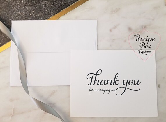 Thank You For Marrying Us Wedding Cards Thank You Card for Officiant Greeting Card Priest Rabbi Reverend Judge Gift Thank yous
