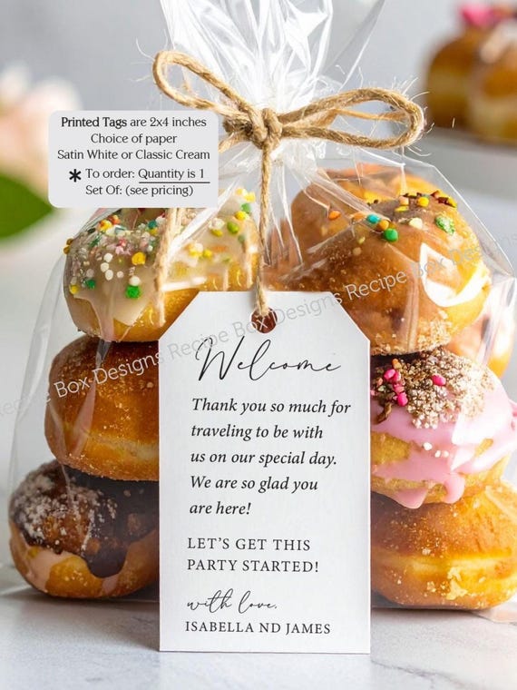 Welcome Bag tags for out of town wedding guests: Printed Wedding Welcome Gift Tags Custom Hotel Gift Bag Tags