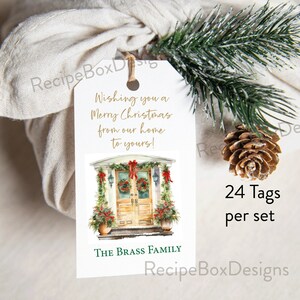 Christmas Personalized Gift Tags, Holiday Party Favor Tags, Christmas Tags, Wine Gift Tags, Gift Favor Tags, Wreath Tags, Printed Tags