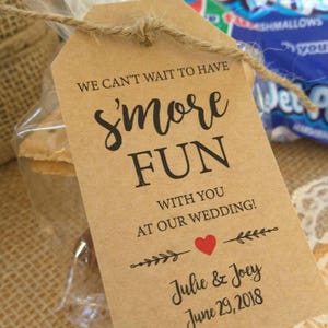 S'more Fun Engagement Party Favor Kits: Tags, Bags & Twine