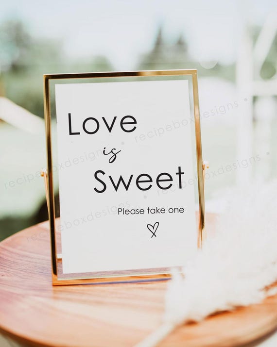 Love is Sweet Dessert Table Sign, Modern Wedding Signs, Dessert Bar Sign Modern Wedding Signs, minimalist wedding, instant download