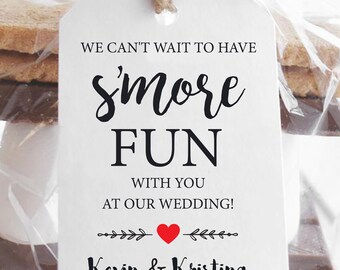 Printed Engagement Party Favors, S'more Love Tags. Smores Fun favor Tags, S'more Fun, Can't Wait to have SMORE FUN Favor Tags Only