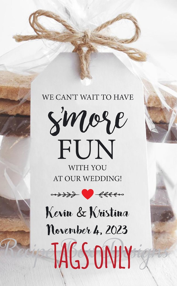 Printed Engagement Party Favors, S'more Love Tags. Smores Fun favor Tags, S'more Fun, Can't Wait to have SMORE FUN Favor Tags Only