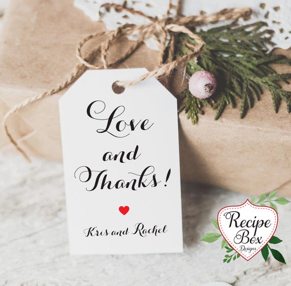 Favor Tags, Wedding Tags, favors, Goody Bags, Welcome Bag tags Love and Thanks Bridal Shower Tags, Custom Favor Tags, Bag Tags, Hang Tags