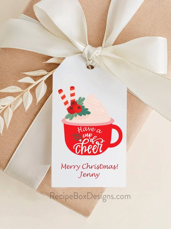 Cup of Cheer Gift Tags, Have a cup of cheer Gift Tags, Merry Christmas Tags, Holiday Favor Tag, Gift Tag, Christmas - Printed Tags