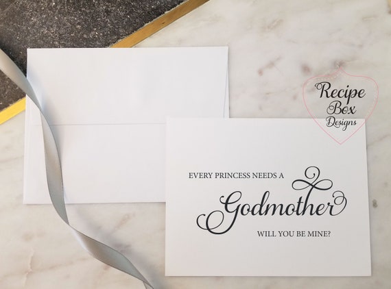Godmother Card, Every Princess Needs a Godmother Card, Fairy Godmother Card, Baby Card - Choice of Princess Prince