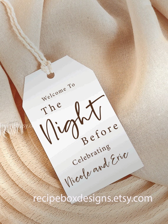 The Night Before Celebrating Favor Tags, Tomorrow Best Day Ever, Rehearsal Dinner Favors, Favor Tags, Night Before Favors Tags