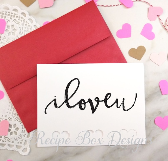 I Love You Card, Card for Valentines Day, Mothers Day, Fathers Day or Valentines Day, I love you card with a Red Envelope