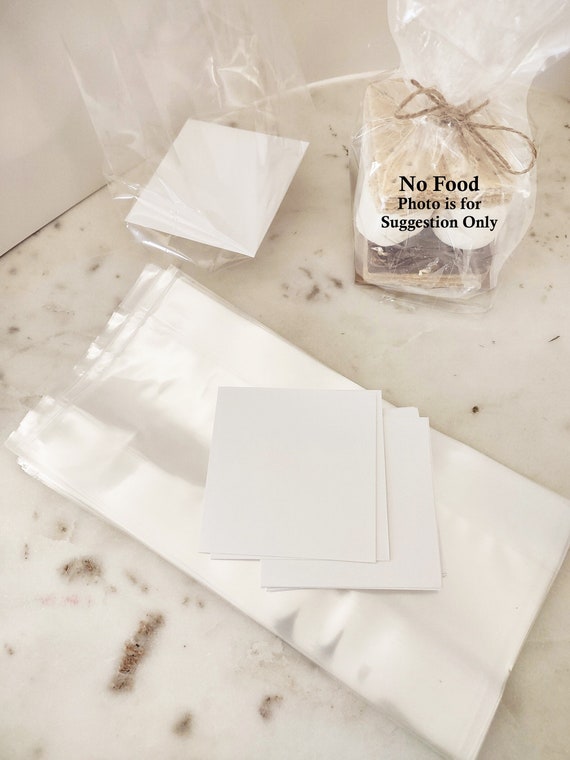 Tall 50 S’more KIT Bags, Bags only, Clear Bags , Party Favor Clear Gift Bag,4x2x8 Inches Tall | Gusset Bottom Paper Insert | Tall Bags Only