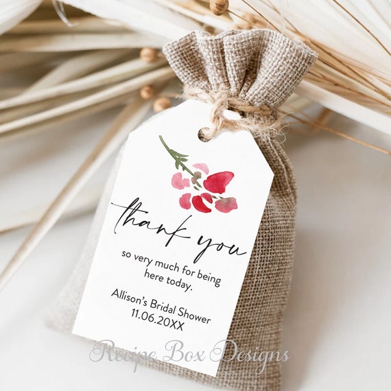 Favor Tags for Bridal Shower Wedding Favors Gift Tags Baby Etsy