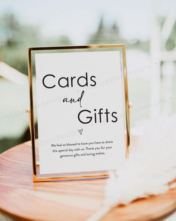 Minimalist Wedding Cards and Gifts Sign: Boho Table Decor (Digital Download 8x10, 5x7 PDF/JPG)