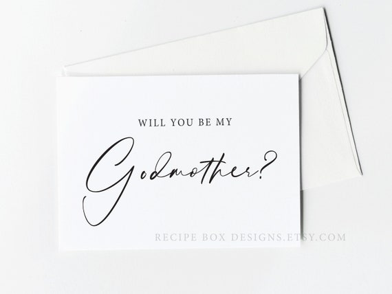 Will you be my Godmother, Proposal for Godmother Gift Card for Godmother, Christening Godmother Card
