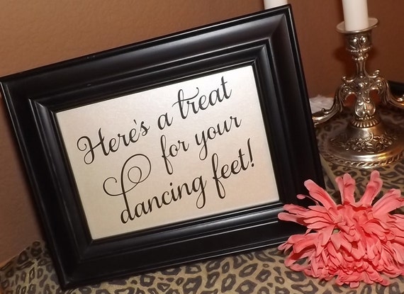 Dancing Shoes Size Tags Sign and Tags, Dancing Feet Wedding Flip