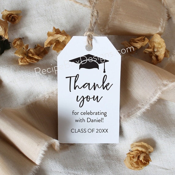 Printed Graduation Favor Tags 2024, Thank you for celebrating Graduation Favor Tags 2024, Graduation Favors for guests 2024