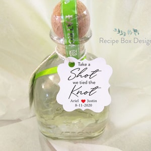 Take a shot, Wedding Favors Tags, Printed Tag, Personalized Tags, Mini Bottle Tags, personalized favor tag, take a shot we tied the knot 2x2 image 9