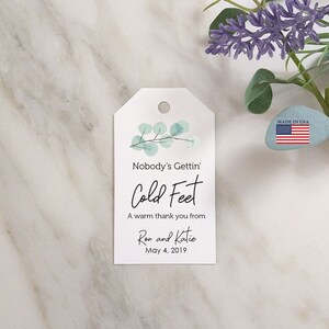 Cold Feet Wedding Favors, Bridal Shower Favor Tags, Engagement Favor ...